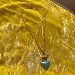 Camel and Faux Turquoise Necklace
